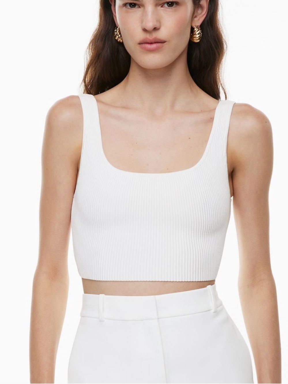 Babaton Sculpt Knit Squareneck Cropped Tank